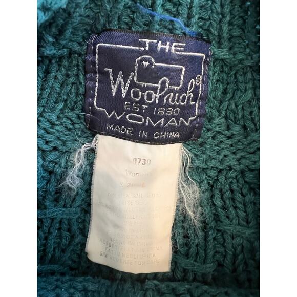 Vintage Woolrich Fair Isle Chunky Knit Crewneck Sweater Green L - Picture 5 of 5